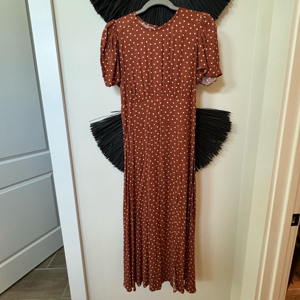 Brown polka dot dress